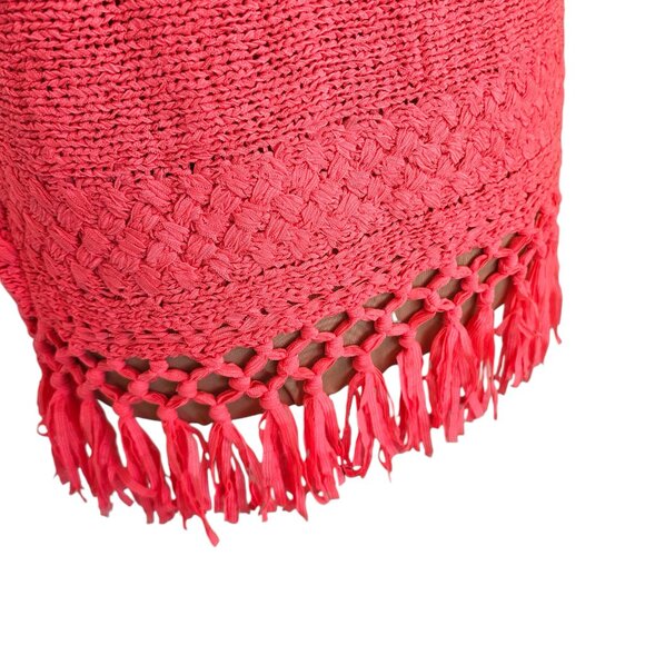 Lilly Pulitzer Hot Pink Neon Knit Fringe Top Sz S - Picture 2 of 9
